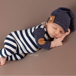 Newborn romper and hat/Newborn boy outfit, Newborn photo outfit